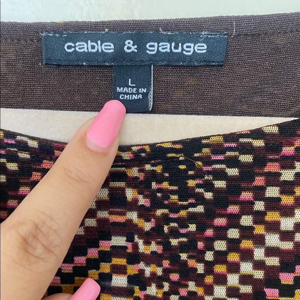 Cable & Gauge Long Sleeve Chevron Pattern Tunic - Picture 3 of 5